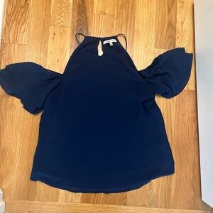 Women's Navy Blue Cold Shoulder Top